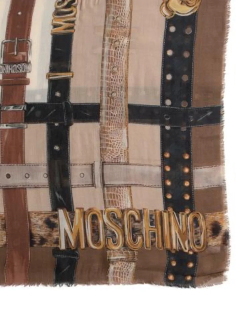 NWT MOSCHINO made in italy wool blend printed scarf